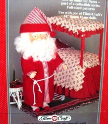 334 NIGHTSHIRT SANTA 14'' DOLL ROBE,CAP PATTERN